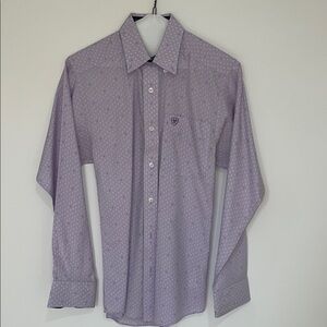 Ariat Men's Light Purple Patterned Dress Shirt